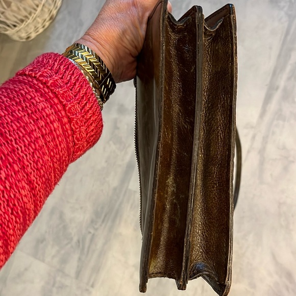 Patricia Nash New without tags  Crossbody bag  tooled Leather  bronze brown mint - Picture 7 of 17